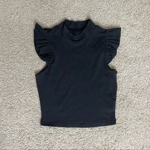 Ruffle Hem Cropped Top